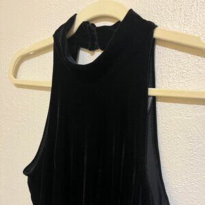 90s y2k minimalism | velvet mock neck maxi | M
